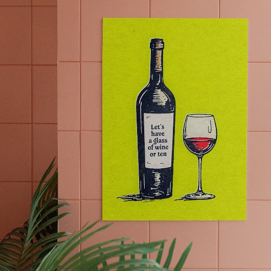 Grappig trendy Retro Wine Art Poster