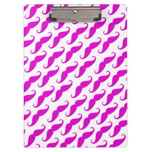 Grappig trendy roze neon snor patroon klembord