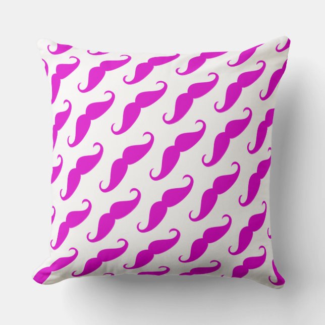 Grappig trendy roze neon snor patroon kussen (Voorkant)