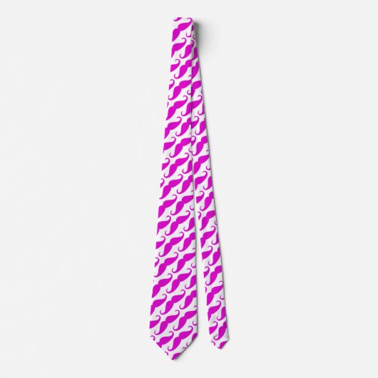 Grappig trendy roze neon snor patroon stropdas (Voorkant)