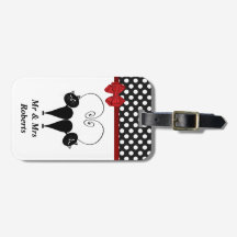 Grappig Trendy schattig kat paar monogram polka do