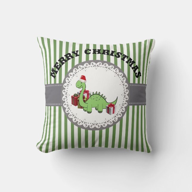 Grappig Trendy schattige Kerstman dinosaurus kerst Kussen (Voorkant)
