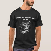 Grappig Tribale Kat Tonijn Citaat T-Shirt (Voorkant)
