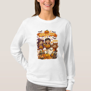Grappig trick-or-treat Halloween-shirt met lange m T-shirt