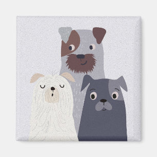 Grappig trio van honden magneet