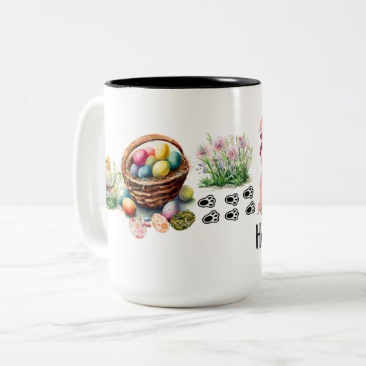 Grappig Trio van Paashaas Mok (Voorkant links)