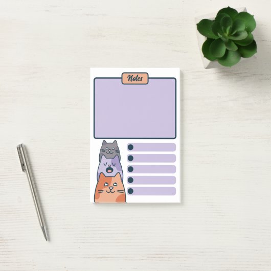 Grappig Trio van Tekenfilmkatten Post-it® Notes (Kantoor)