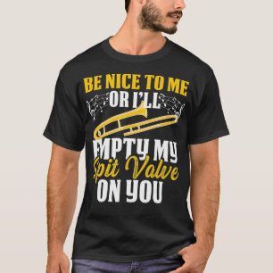 Grappig trombone zijn mooie, lege spit klep op je t-shirt
