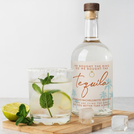 Grappig Tropisch Afscheidscade Weekend Likeurfles Etiket