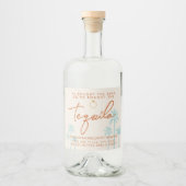 Grappig Tropisch Afscheidscadeau voor de Bruid  Likeurfles Etiket (Voorkant)