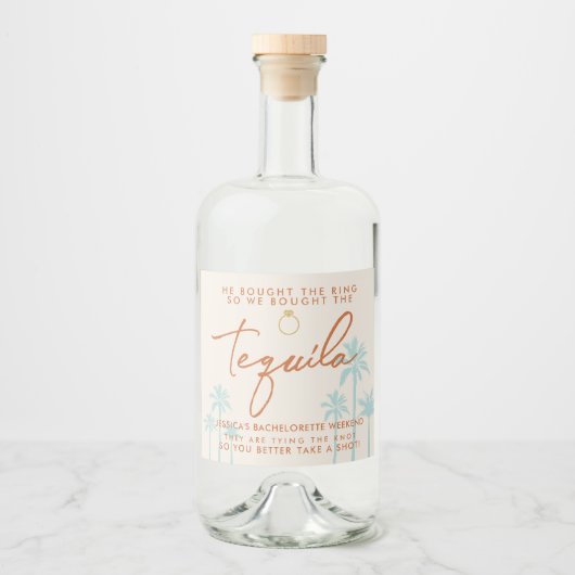 Grappig Tropisch Afscheidscadeau Weekend  Likeurfles Etiket (Voorkant)