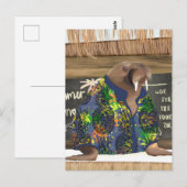 Grappig tropisch Hawaiiaans Walrus zeeleven Briefkaart (Voorkant / Achterkant)