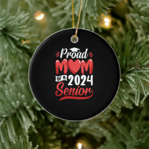 Grappig trots mama van een 2024 senior Afstuderen  Keramisch Ornament