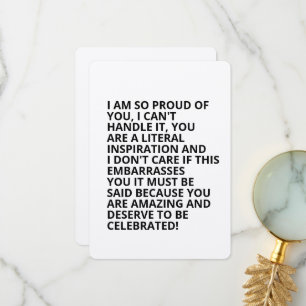 Grappig Trots Op Jou Aanmoediging Felicitaties Bedankkaart