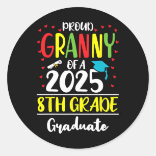 Grappig Trotse Oma van een CL van 2025 8e klas Gra Ronde Sticker