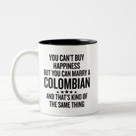 Grappig trouw met een Colombiaan Tweekleurige Koffiemok