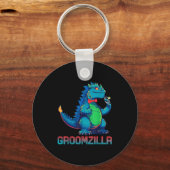 Grappig trouwfeest bruidegomzilla-ontwerp voor fee sleutelhanger (Voorkant)
