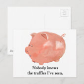 Grappig truffelminnend varken briefkaart (Voorkant / Achterkant)