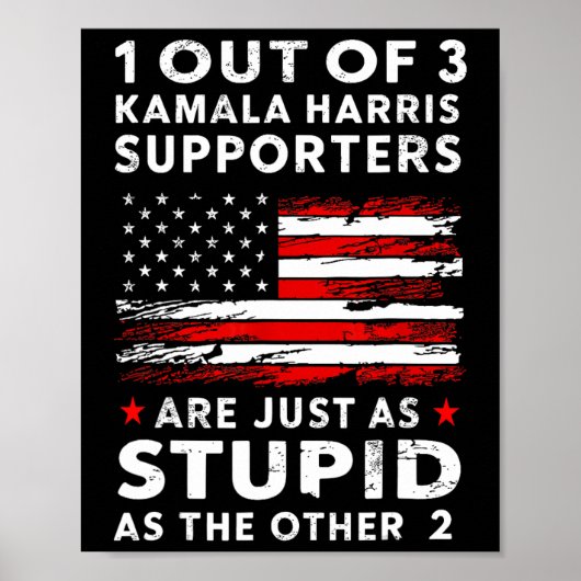 Grappig Trump 1 van de 3 Kamala Harris supporters Poster (Voorkant)