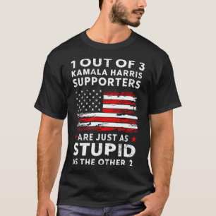 Grappig Trump 1 van de 3 Kamala Harris supporters  T-shirt