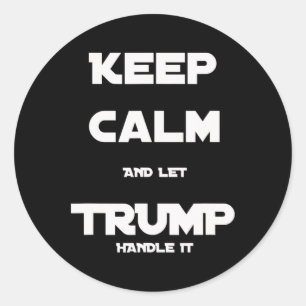 Grappig Trump 2020 blijf kalm en laat Trump het af Ronde Sticker