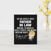 Grappig Trump 2020 Echt Goed Schoonvader Cadeau Kaart (Gele Bloem)