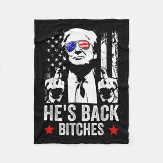 Grappig Trump 2024 Hes Back Es Trump 2025 Fleece Deken
