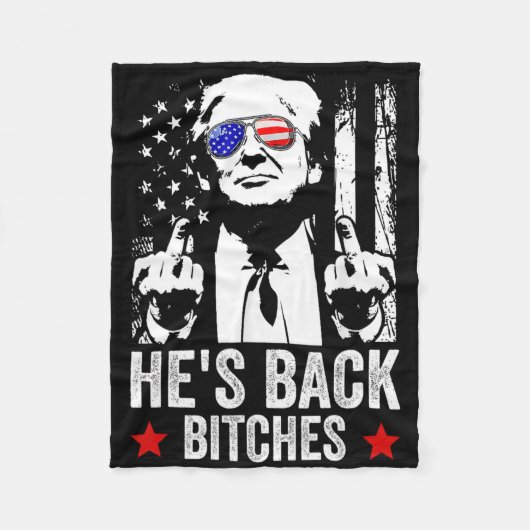 Grappig Trump 2024 Hij is terug Es Trump 2025 Fleece Deken (Voorkant)