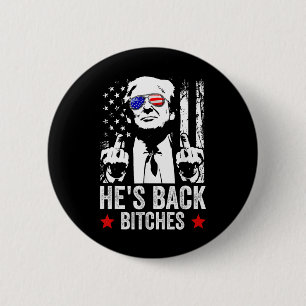 Grappig Trump 2024 Hij is terug Es Trump 2025 Ronde Button 5,7 Cm
