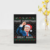 Grappig Trump 2024 Maak Kerstmis weer geweldig Lel Kaart (Gele Bloem)