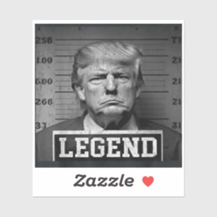 Grappig Trump 2024 Mugshot President Legend Sticker