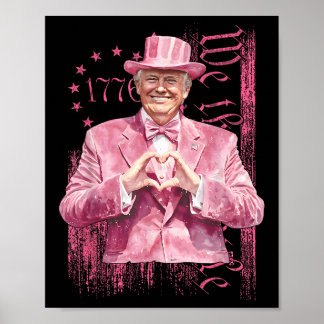 Grappig Trump 45 47 President Hart Vorm Roze Pak Poster