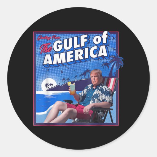 Grappig Trump Amerika Golf Mexico President Trump  Ronde Sticker (Voorkant)