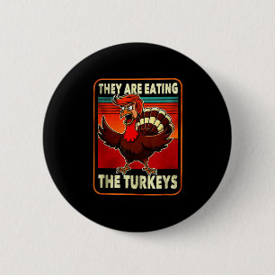 Grappig Trump Amerikaans Shirt dat ze Turkije eten Ronde Button 5,7 Cm