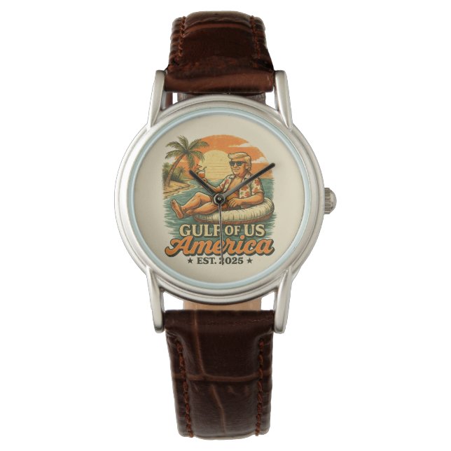  Grappig Trump Amerika's Golf 2025 Horloge (Voorkant)