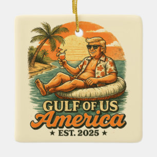 Grappig Trump Amerika's Golf 2025 Keramisch Ornament