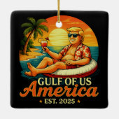 Grappig Trump Amerika's Golf 2025 Keramisch Ornament (Achterkant)