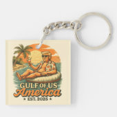 Grappig Trump Amerika's Golf 2025 Sleutelhanger (Achterkant)