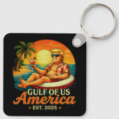 Grappig Trump Amerika's Golf 2025 Sleutelhanger (Achterkant)