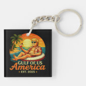 Grappig Trump Amerika's Golf 2025 Sleutelhanger (Achterkant)