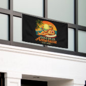 Grappig Trump Amerika's Golf 2025 Spandoek (Buitenkant Gebouw)