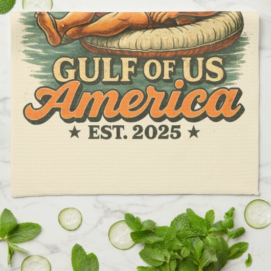 Grappig Trump Amerika's Golf 2025 Theedoek (Gevouwen)