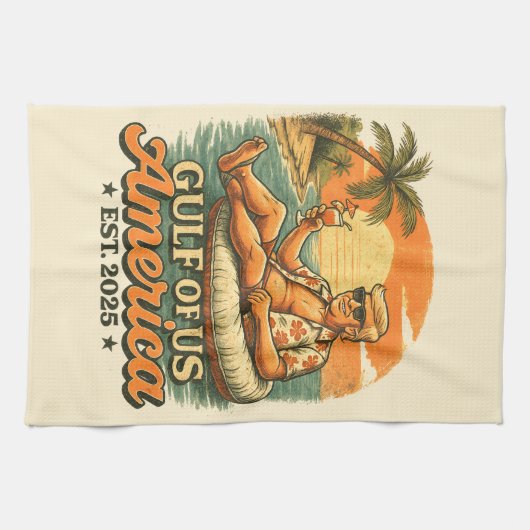  Grappig Trump Amerika's Golf 2025 Theedoek (Horizontaal)