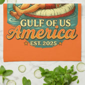 Grappig Trump Amerika's Golf 2025 Theedoek (Gevouwen)