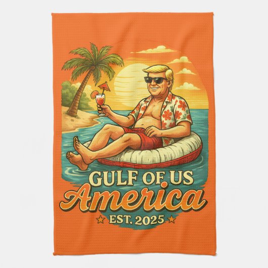Grappig Trump Amerika's Golf 2025 Theedoek (Verticaal)