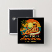 Grappig Trump Amerika's Golf 2025 Vierkante Button 5,1 Cm (Voorkant /achterkant)