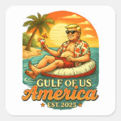  Grappig Trump Amerika's Golf 2025 Vierkante Sticker (Voorkant)