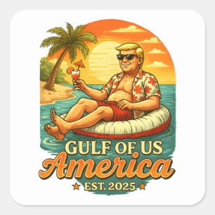 Grappig Trump Amerika's Golf 2025 Vierkante Sticker
