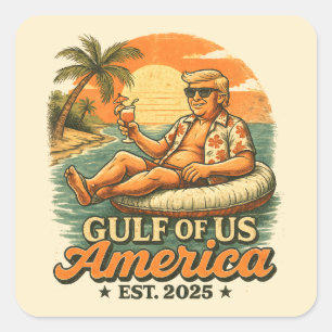 Grappig Trump Amerika's Golf 2025 Vierkante Sticker