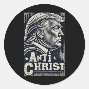 Grappig Trump Anti Christ Jesus Christelijk Faith Ronde Sticker